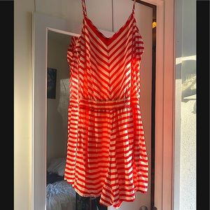 Striped Romper 🧡🤍